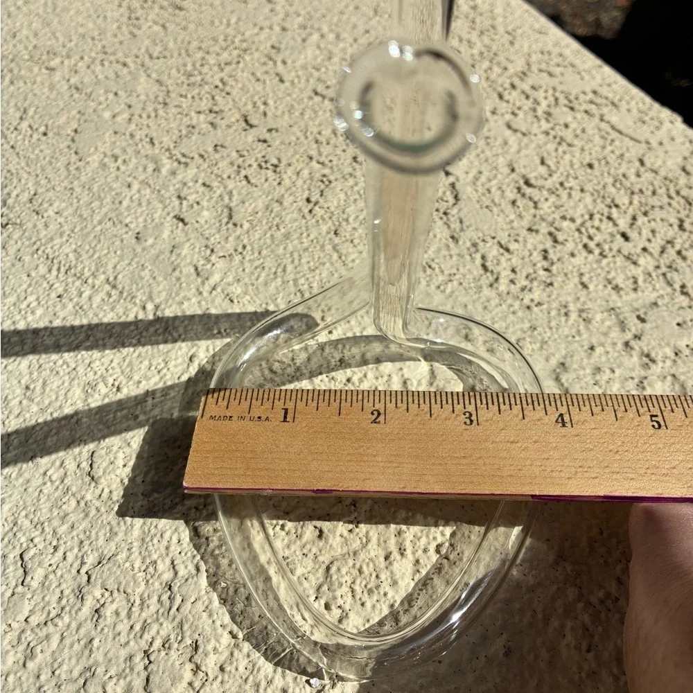 MCM Handblown Double Bud Clear Glass Vase